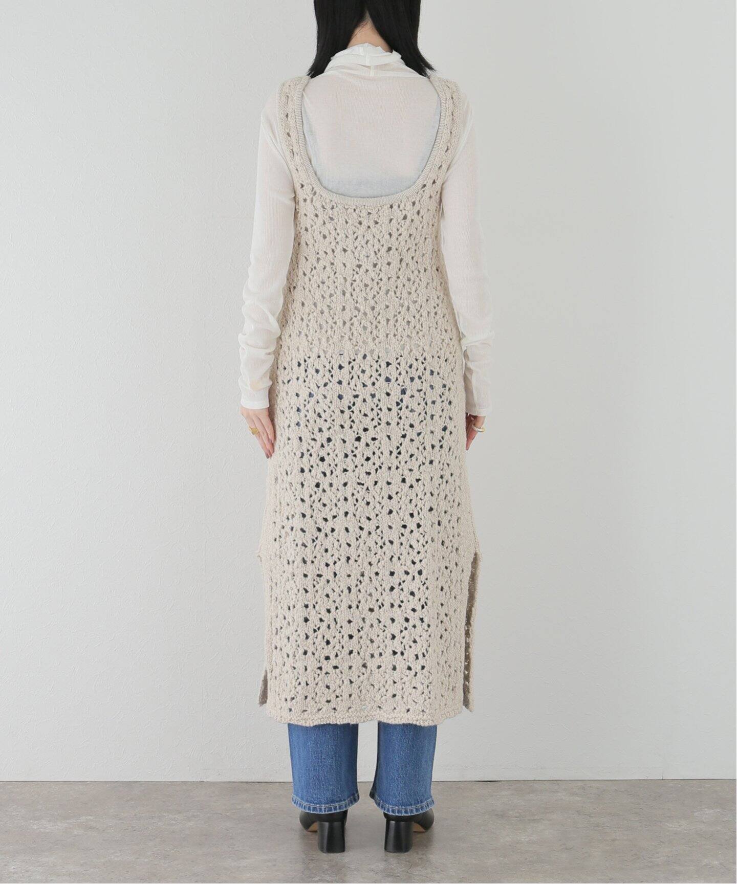 AMOMENTO / アモーメント】クロシェニットドレス（ニット／セーター  