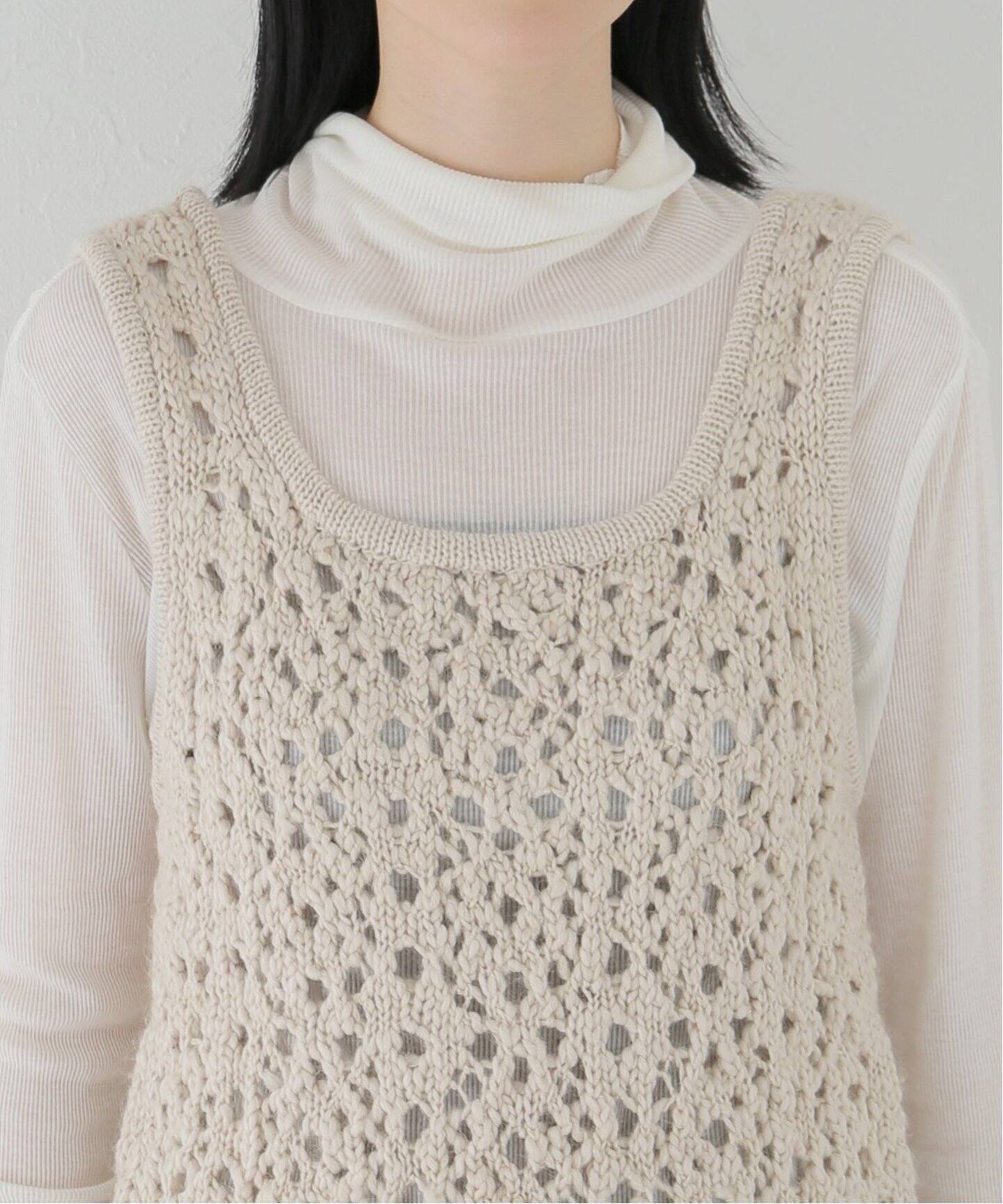 AMOMENTO / アモーメント】クロシェニットドレス（ニット／セーター  