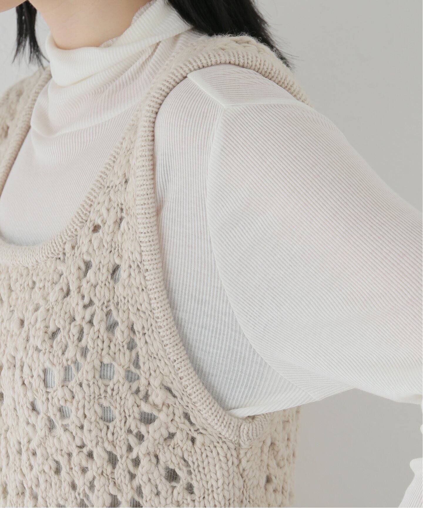 AMOMENTO / アモーメント】クロシェニットドレス（ニット／セーター  