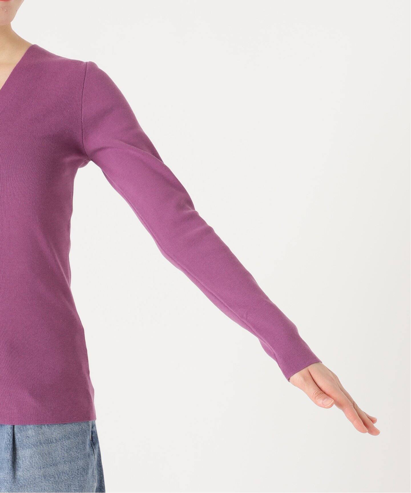 IENA LA BOUCLE AZZURRA 総針Vネックプルオーバー（ニット