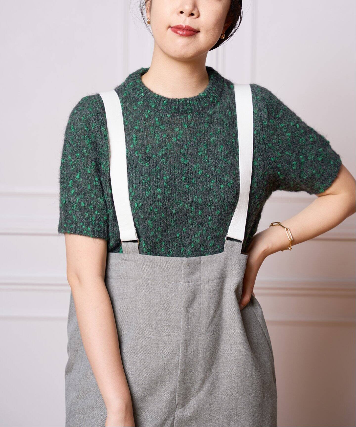 IENA LA BOUCLE OPIUM ショートスリーブニットプルオーバー（ニット 
