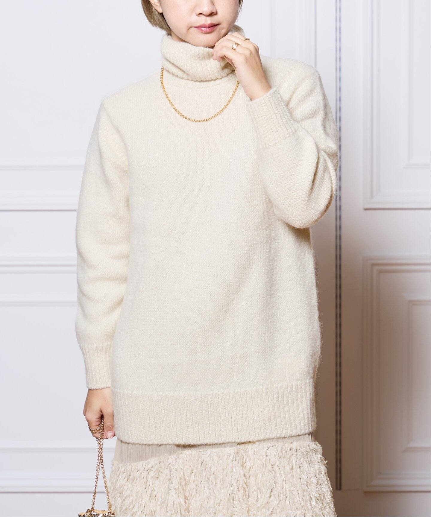 IENA LA BOUCLE Anta アルパカタートルネックプルオーバー（ニット 