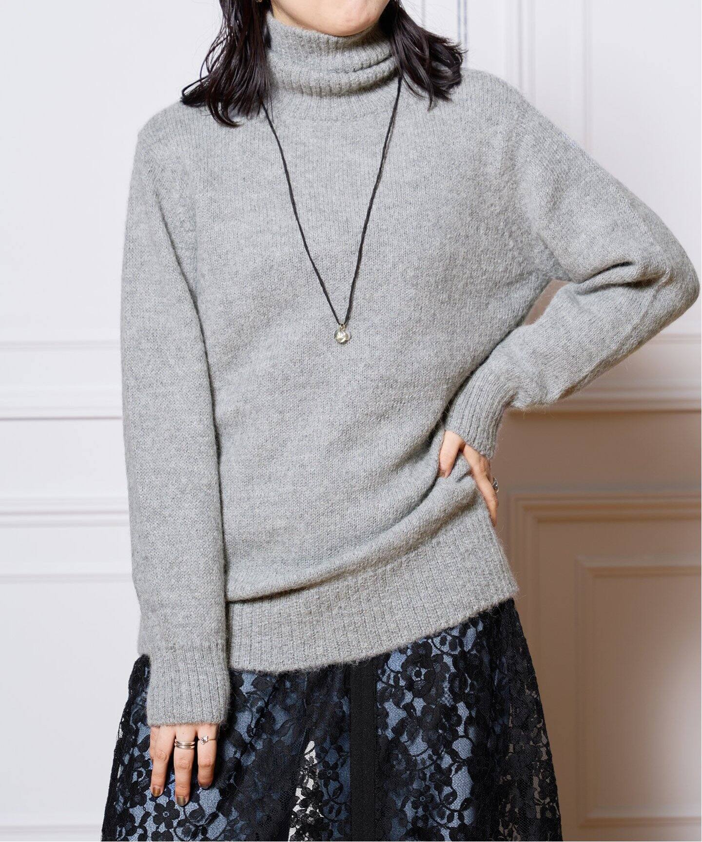 IENA LA BOUCLE Anta アルパカタートルネックプルオーバー（ニット 