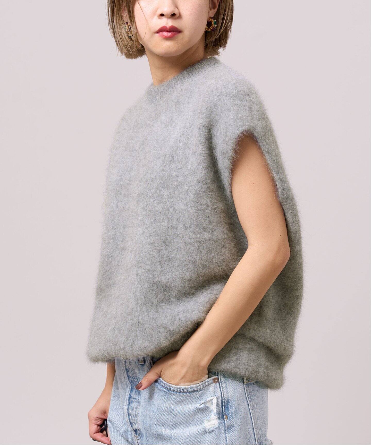 IENA LA BOUCLE ファーニットノースリーブプルオーバー（ニット  