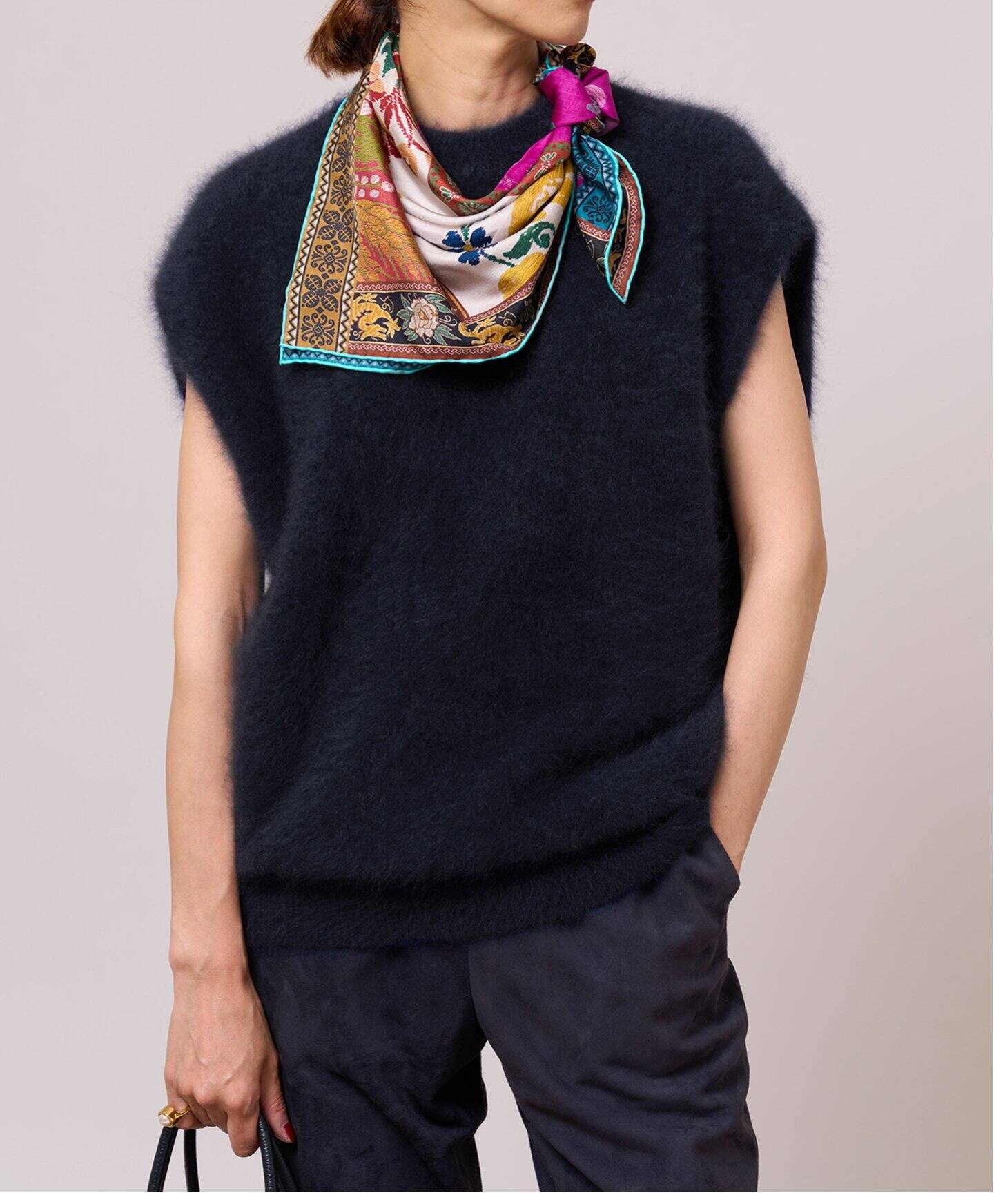 IENA LA BOUCLE ファーニットノースリーブプルオーバー（ニット  