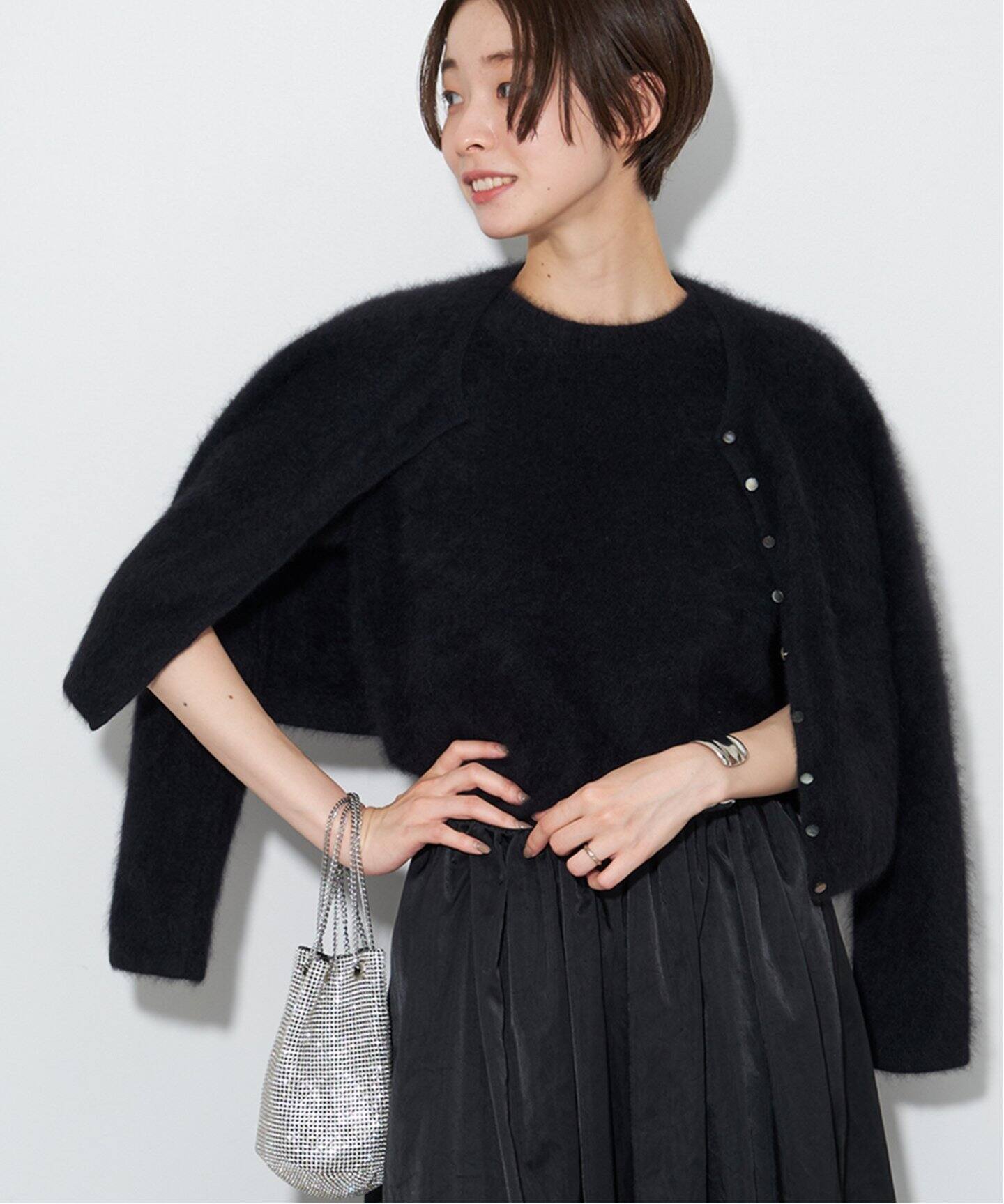 追加》Cashmere Mix Fur カーディガン（カーディガン）｜Plage 