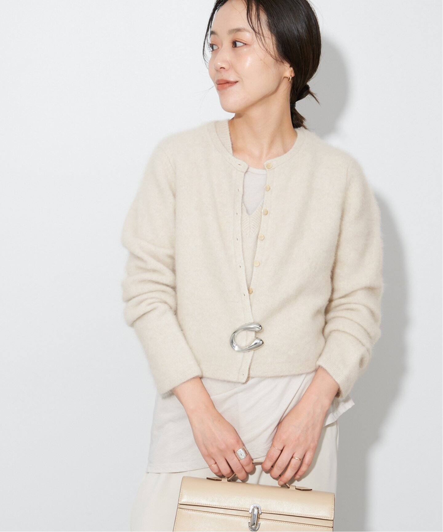 追加》Cashmere Mix Fur カーディガン（カーディガン）｜Plage  