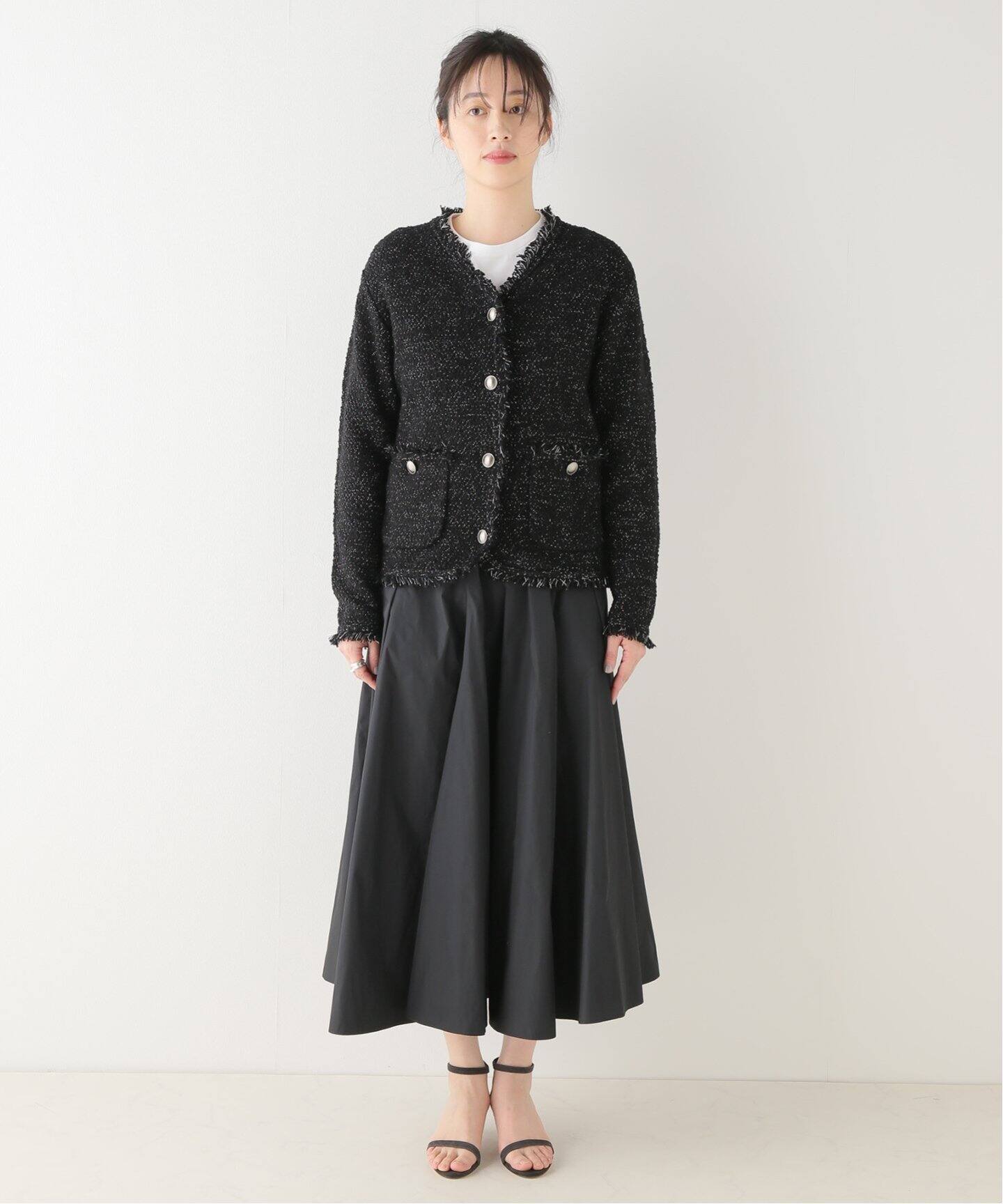 フリンジツイードニットジャケット（ニット／セーター）｜Plage  