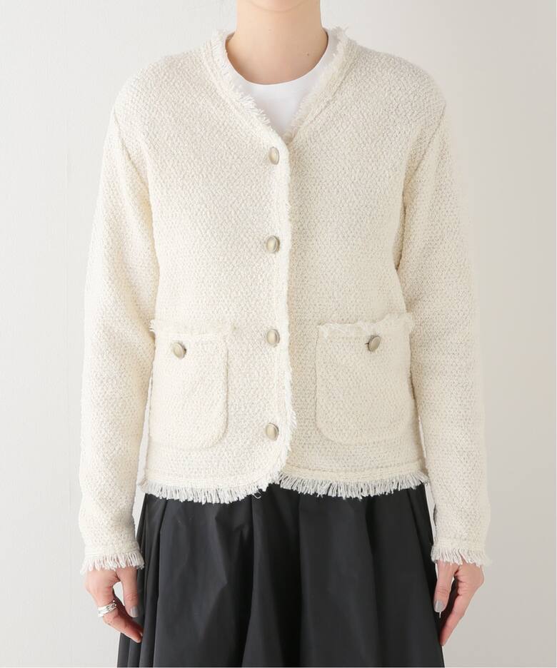 フリンジツイードニットジャケット（ニット／セーター）｜Plage  
