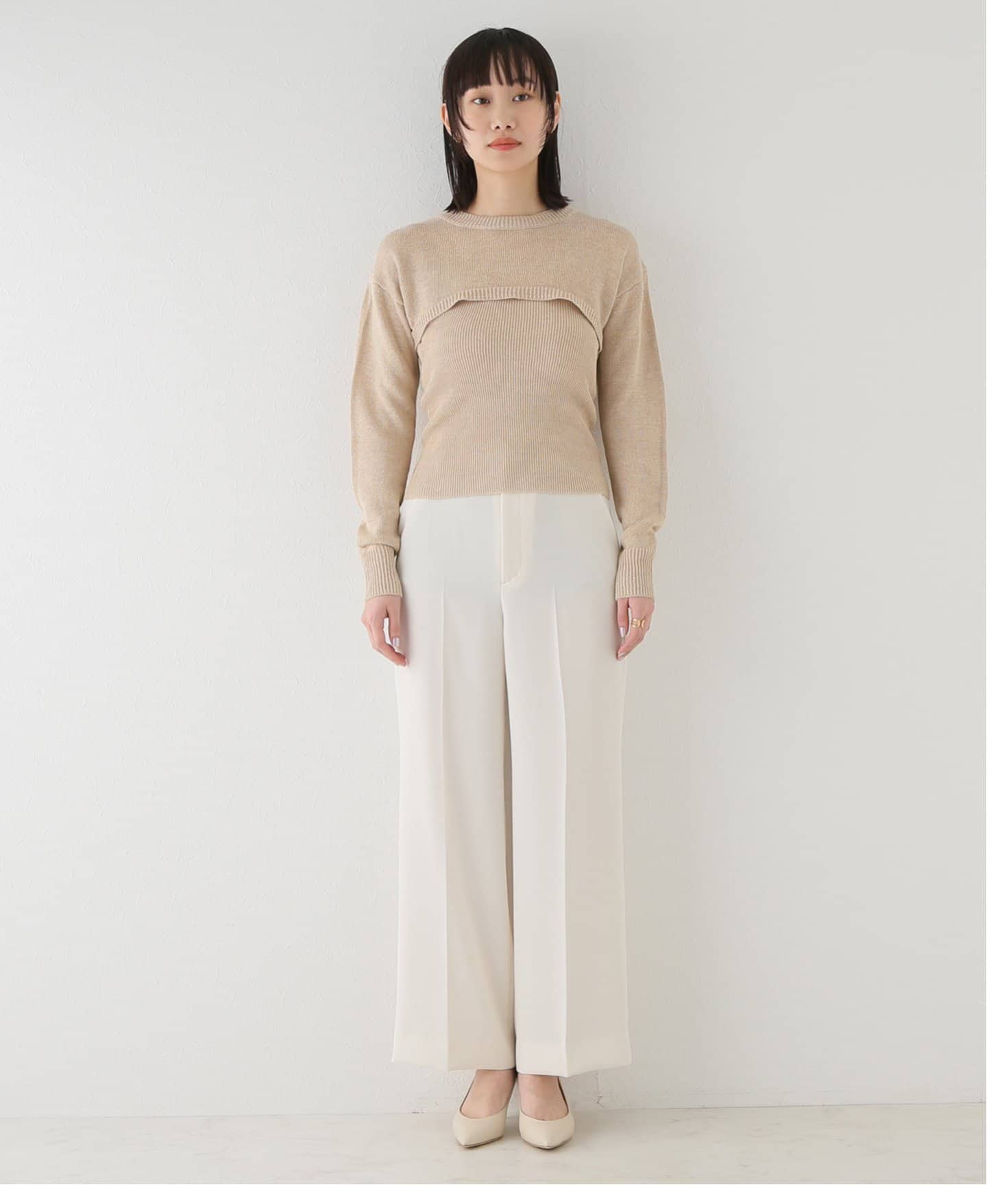 2022年プラージュplage購入☆ピュアアンサンブルニット☆グレー