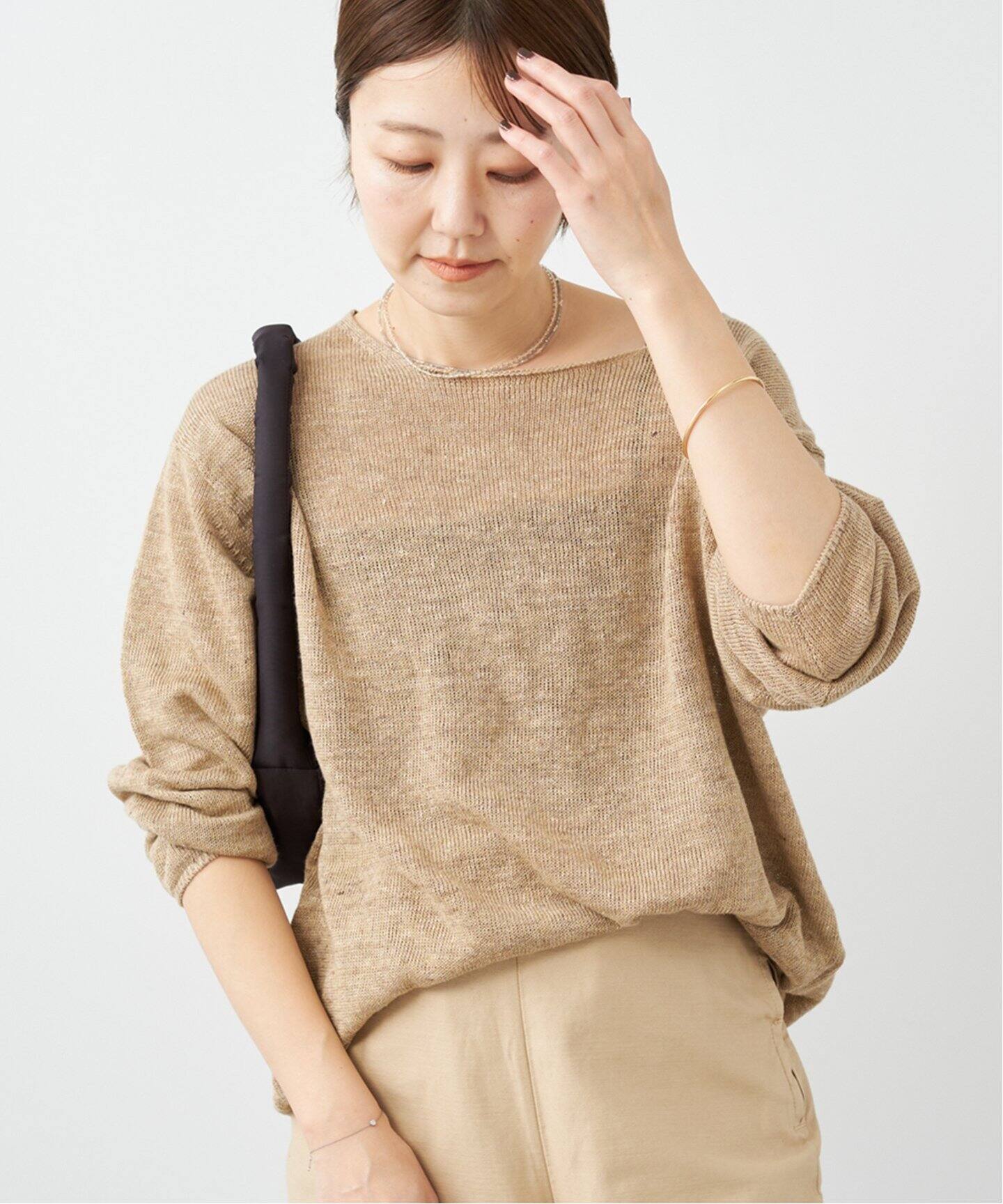 イタリア糸 Li/Co クループルオーバー（ニット／セーター）｜Plage  