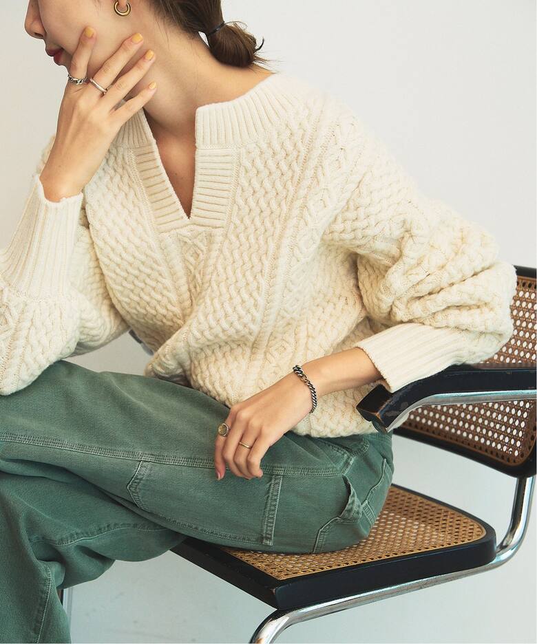 追加》アランショートプルオーバー（ニット／セーター）｜Plage  