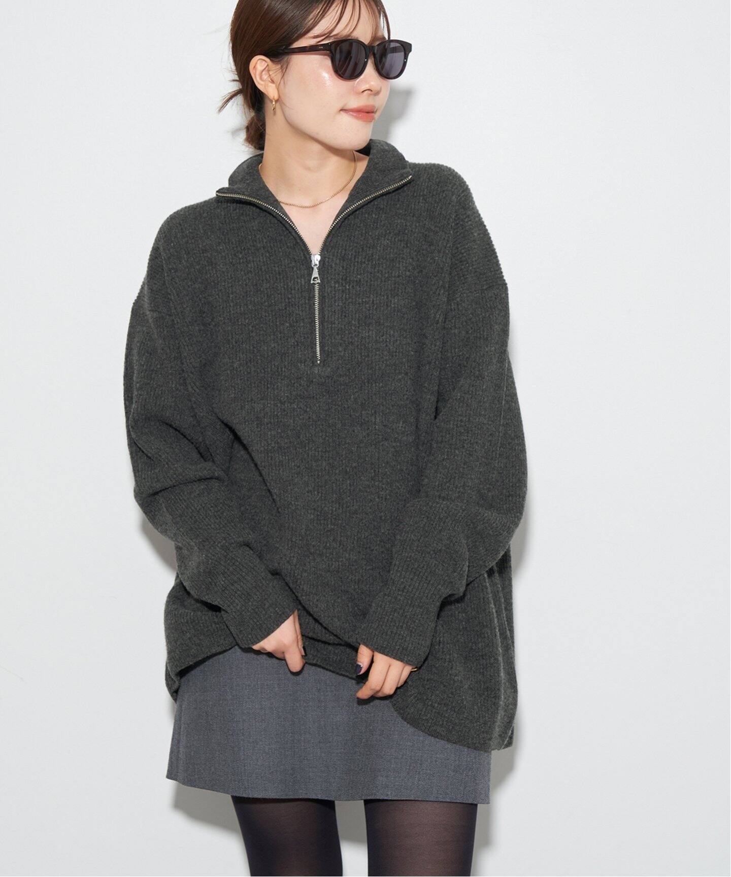 リョウアゼハーフジッププルオーバー（ニット／セーター）｜Plage  