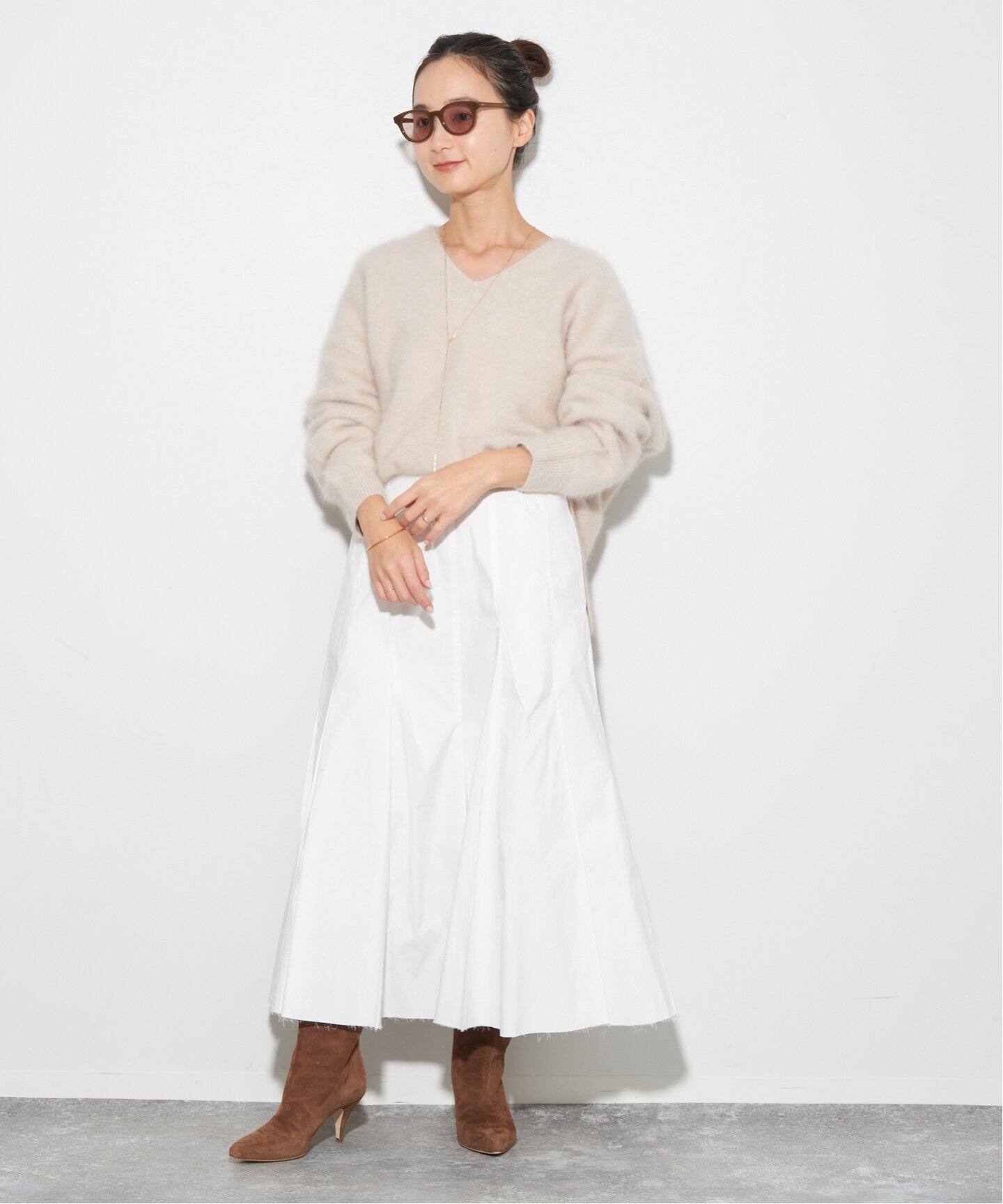 追加》Fur Vスリットプルオーバー（ニット／セーター）｜Plage  