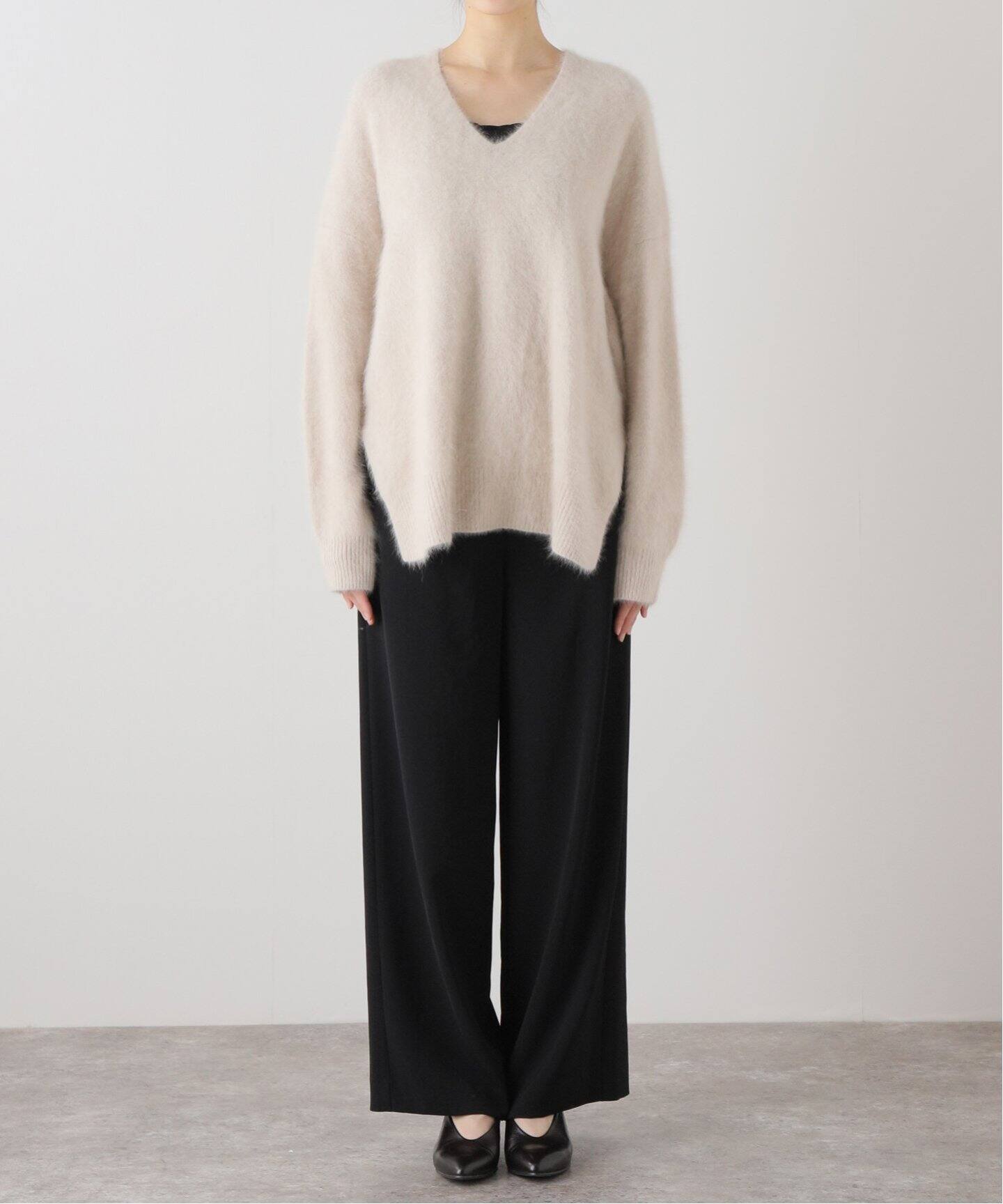 追加》Fur Vスリットプルオーバー（ニット／セーター）｜Plage  