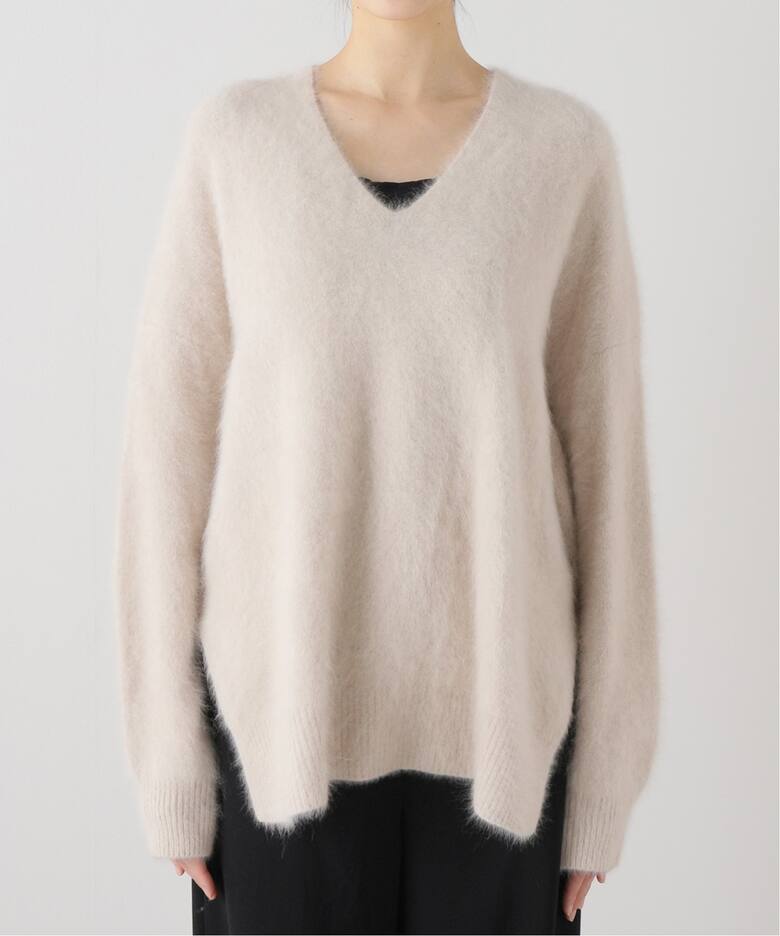追加》Fur Vスリットプルオーバー（ニット／セーター）｜Plage  