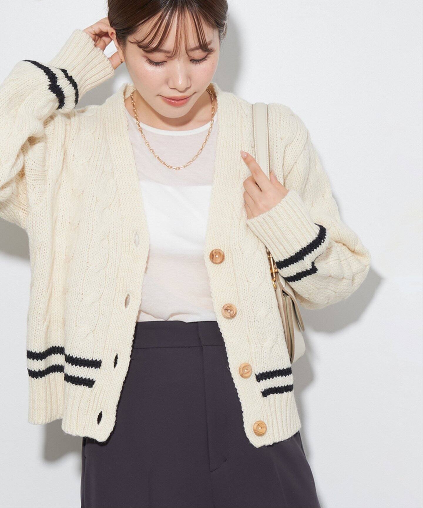 JAMES CHARLOTTE/ジェームスシャルロット】別注 LINE V カーディガン  