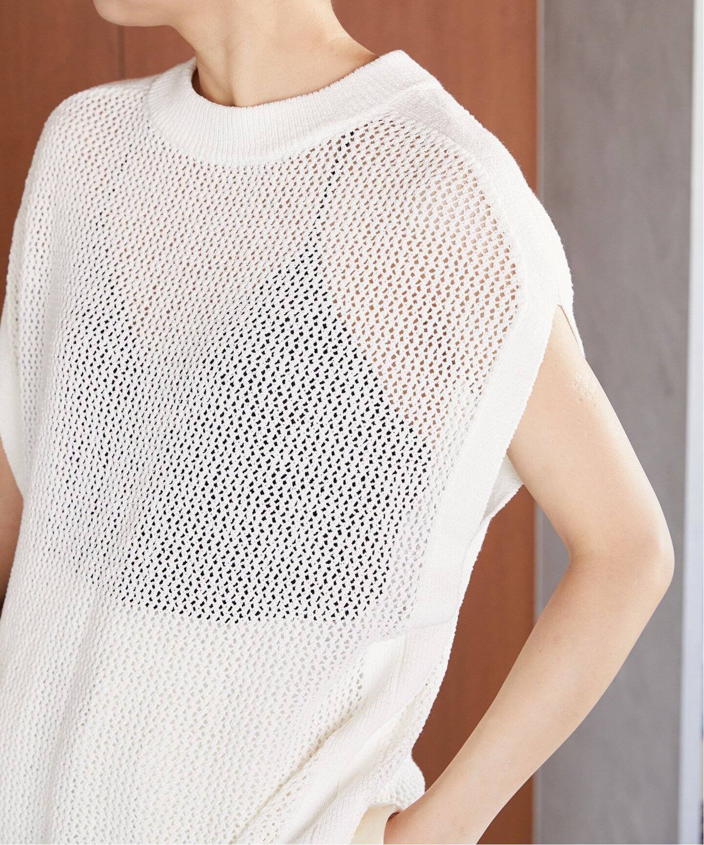 メッシュ編みノースリーブニット（ニット／セーター）｜VERMEIL par  