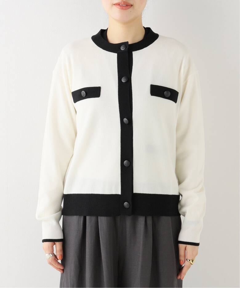 woolトリミングニットカーディガン（カーディガン）｜VERMEIL par iena  