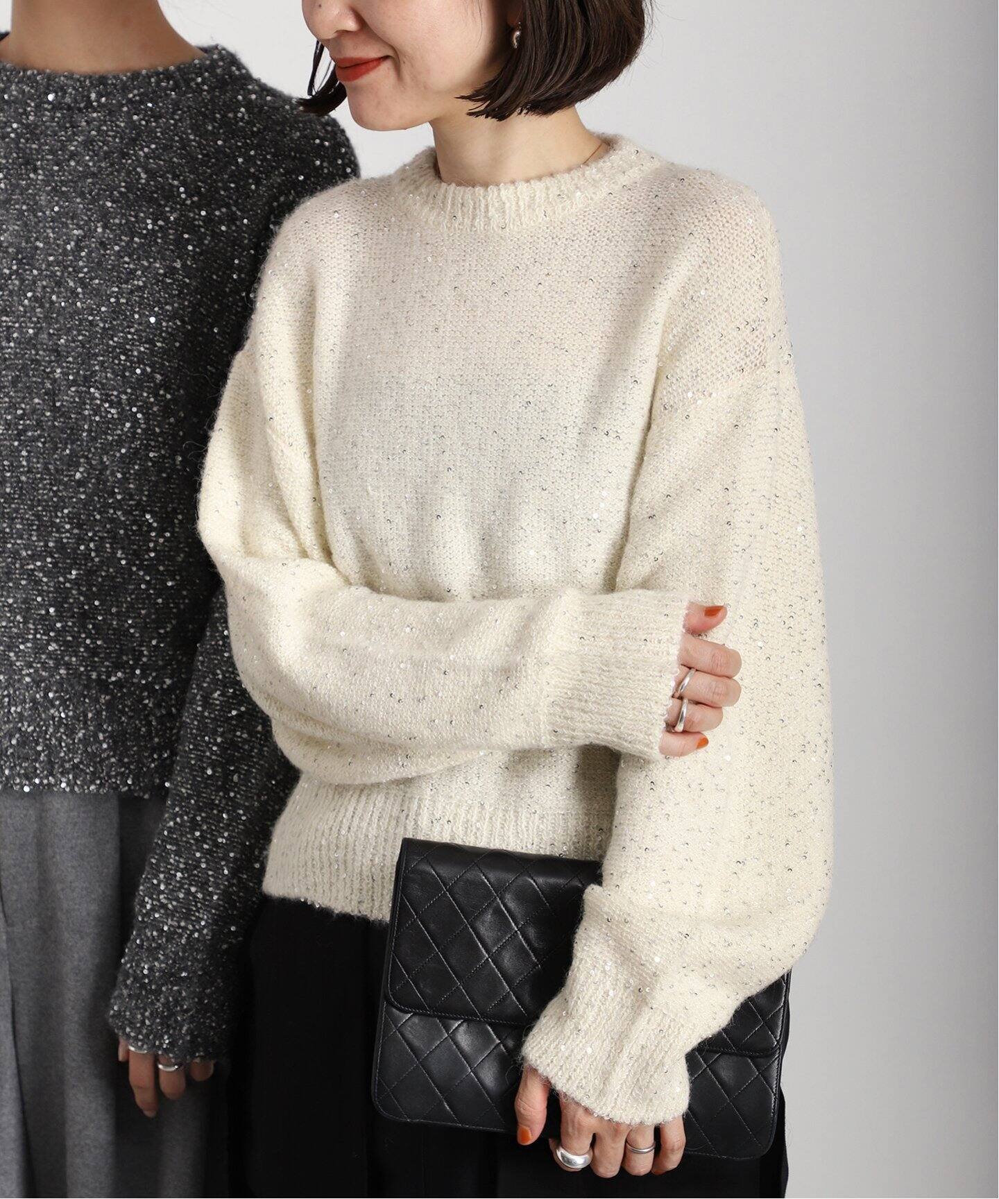アルパカ スパンコールプルオーバー（ニット／セーター）｜VERMEIL par  