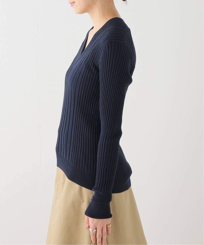 イタリアシ RIB Vネックリブニット（ニット／セーター）｜VERMEIL par  