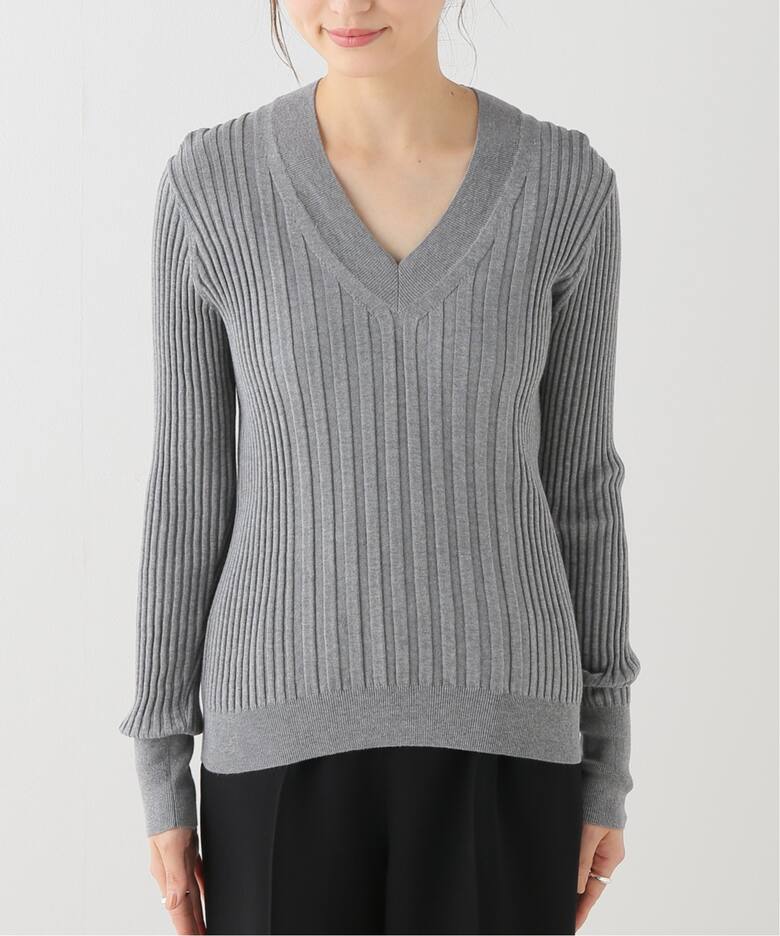 イタリアシ RIB Vネックリブニット（ニット／セーター）｜VERMEIL par  