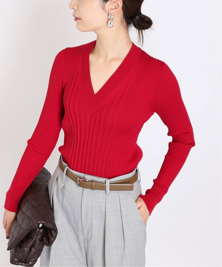 追加》SLOWOOL Vネック プルオーバー（ニット／セーター）｜VERMEIL  