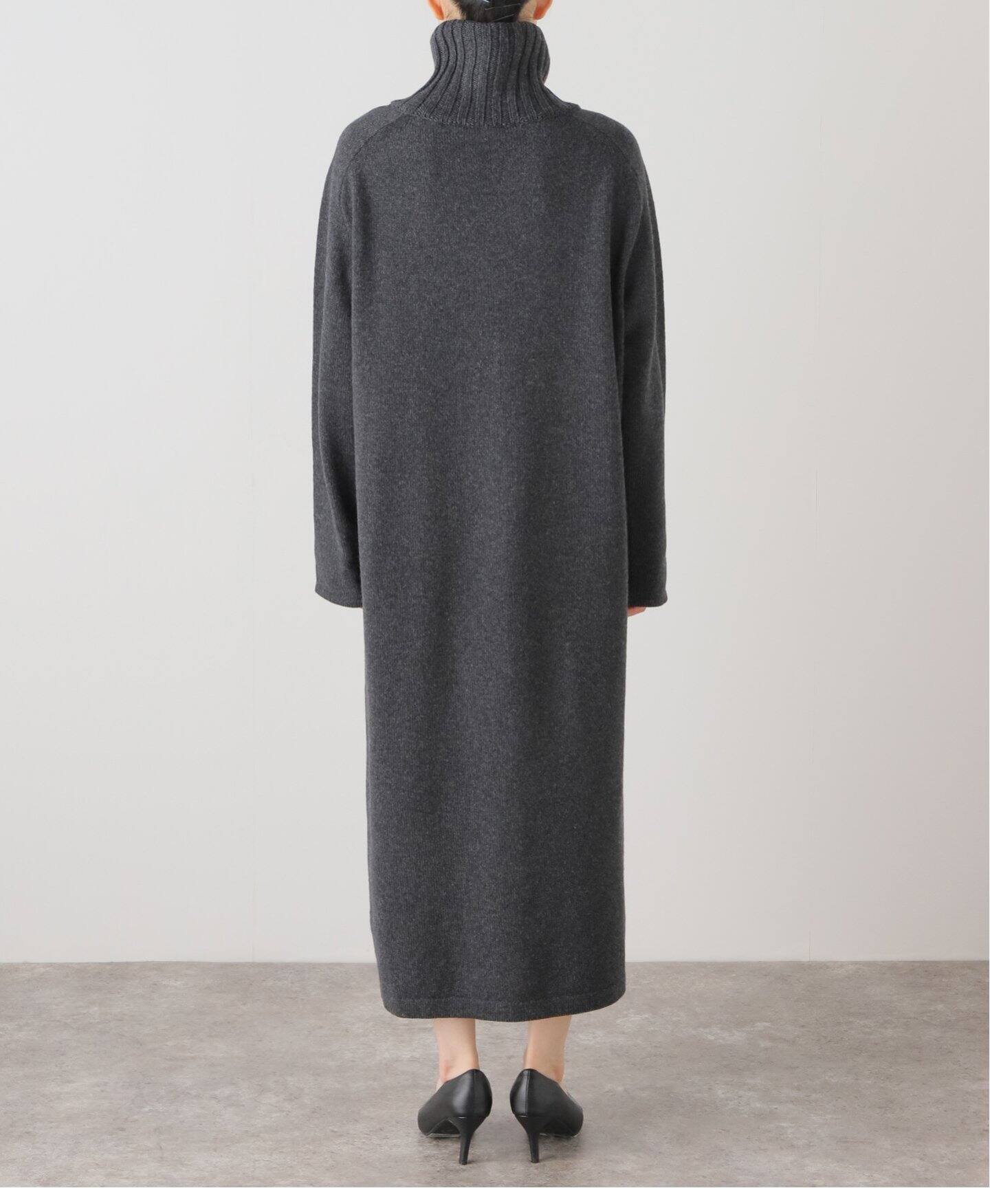 ATON/エイトン】Wool Mouline turtleneck ニットドレス（ニット  
