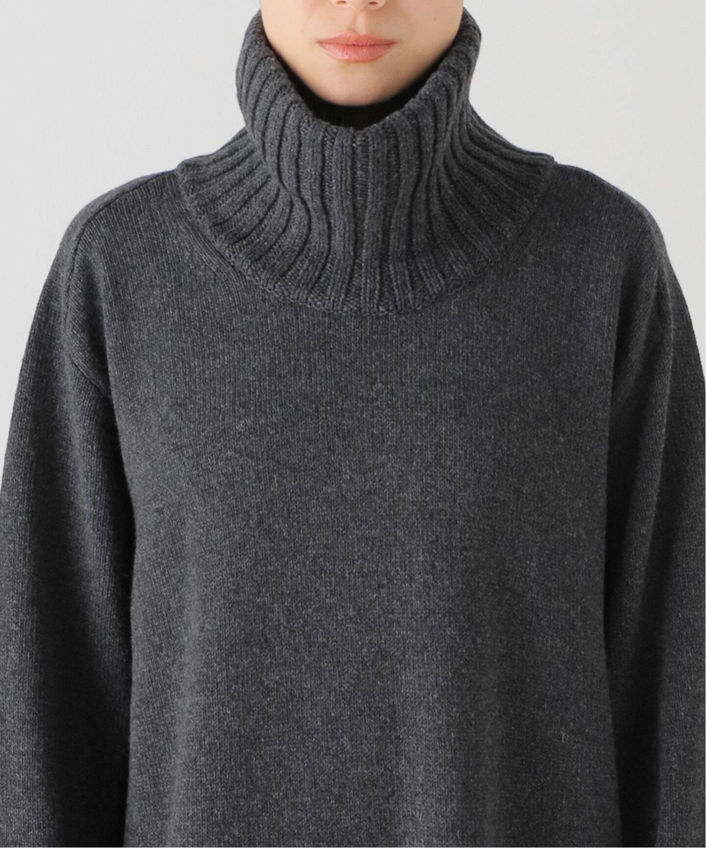 ATON/エイトン】Wool Mouline turtleneck ニットドレス（ニット  