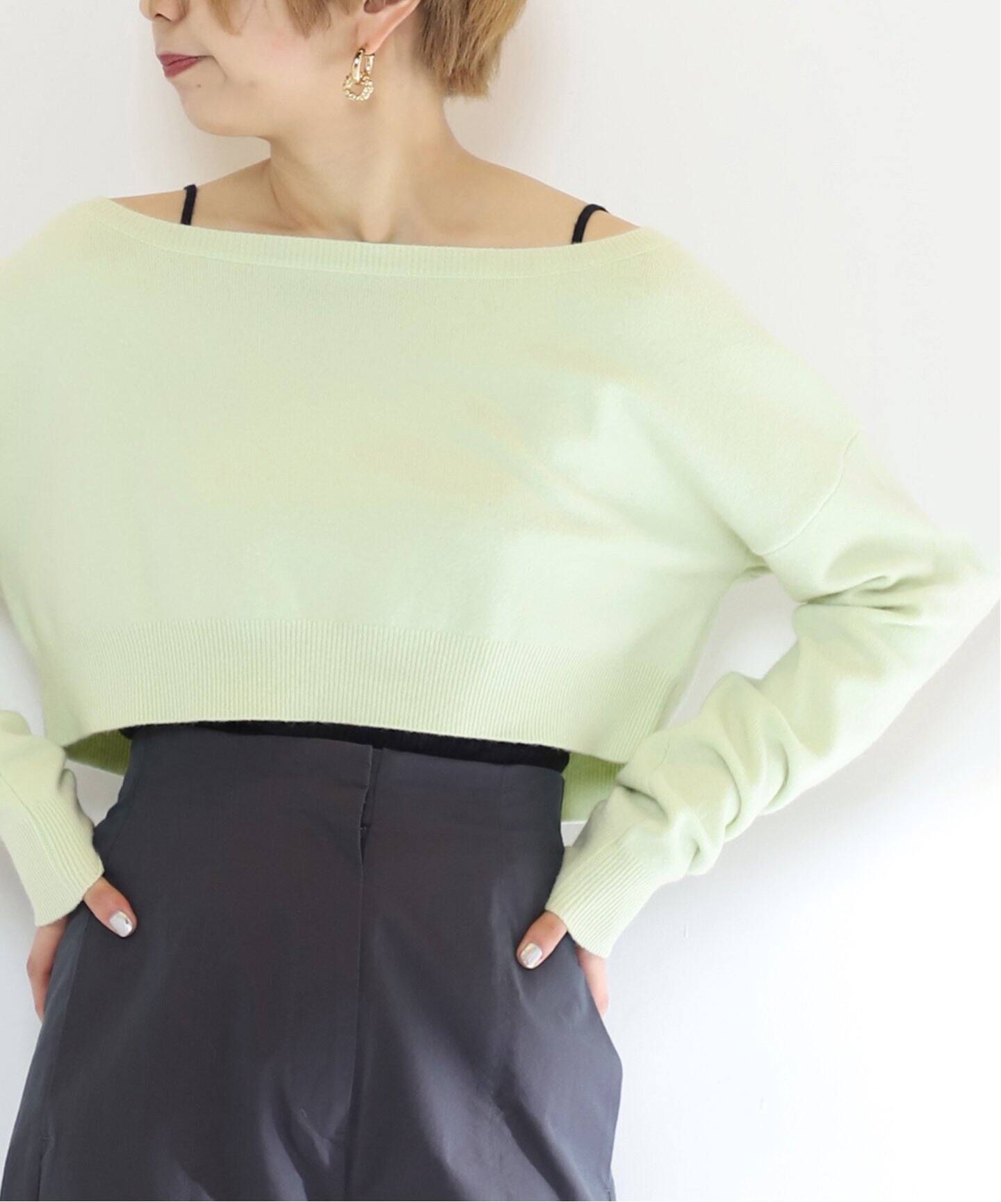 グリーン カシミア フラワー セーター EXTREME CASHMERE  