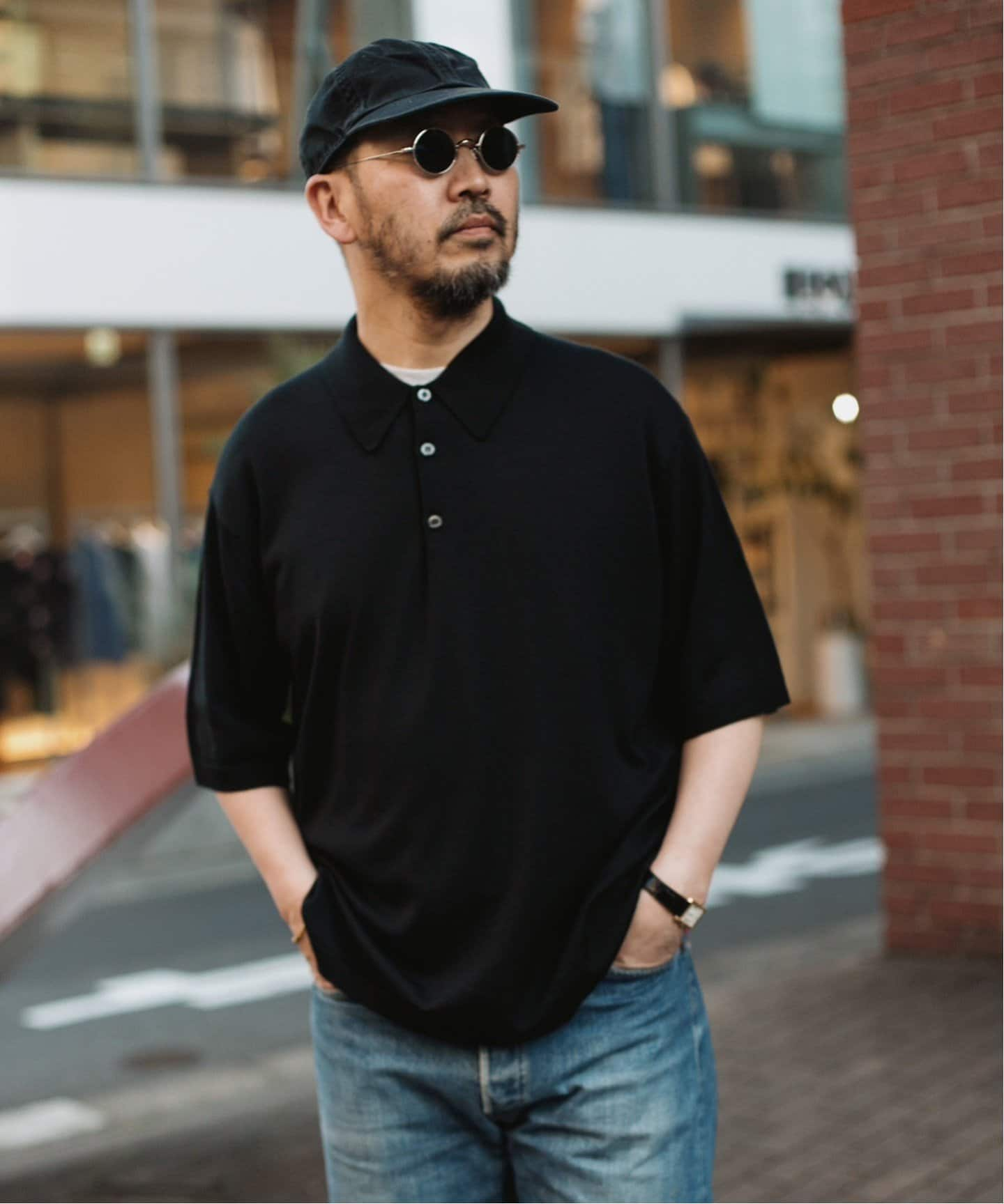 JOHN SMEDLEY(ジョンスメドレー) コットンバイカラーポロニット