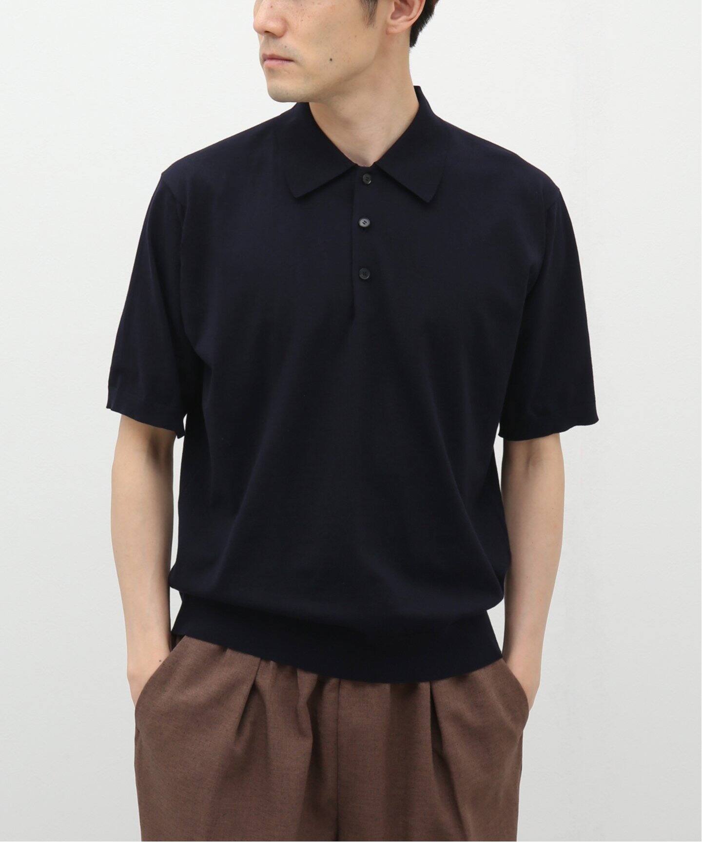 AURALEE / オーラリー】SUPER HIGH GAUGE COTTON KNIT POLO SHIRT  
