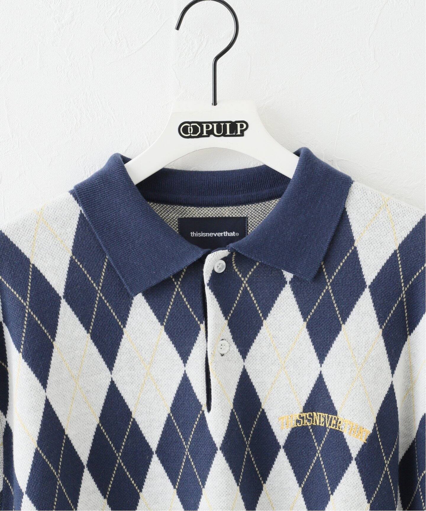 thisisneverthat / ディスイズネバーザット】ARGYLE S/S ニットポロ 