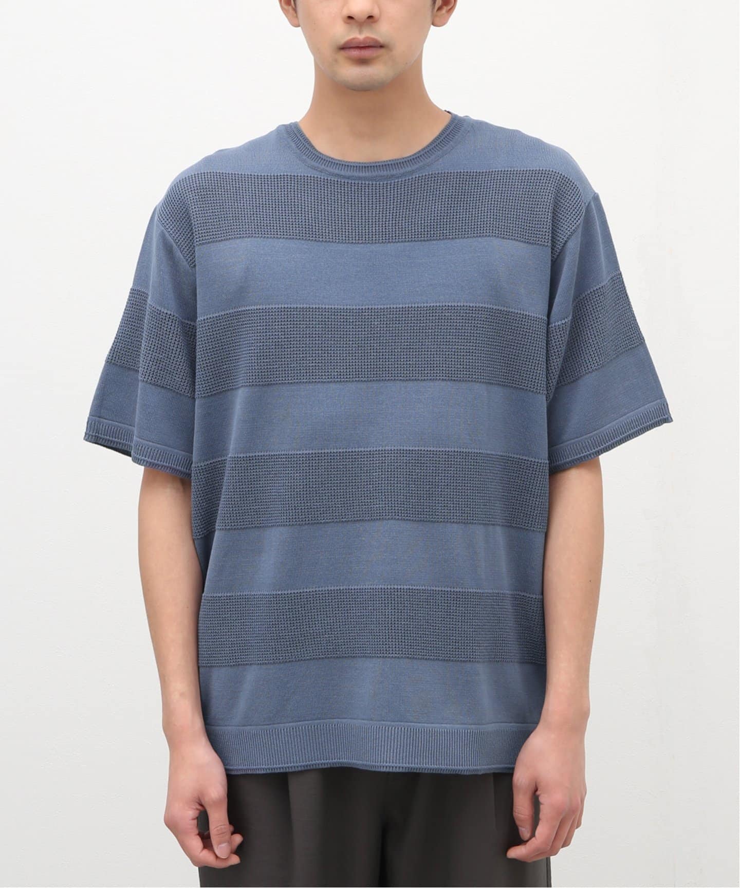 【関税込】 B クレスト 半袖 Tシャツ - チョーク HT-C/AC BORDER KNITTEE（Tシャツ／カットソー）｜B.C STOCK