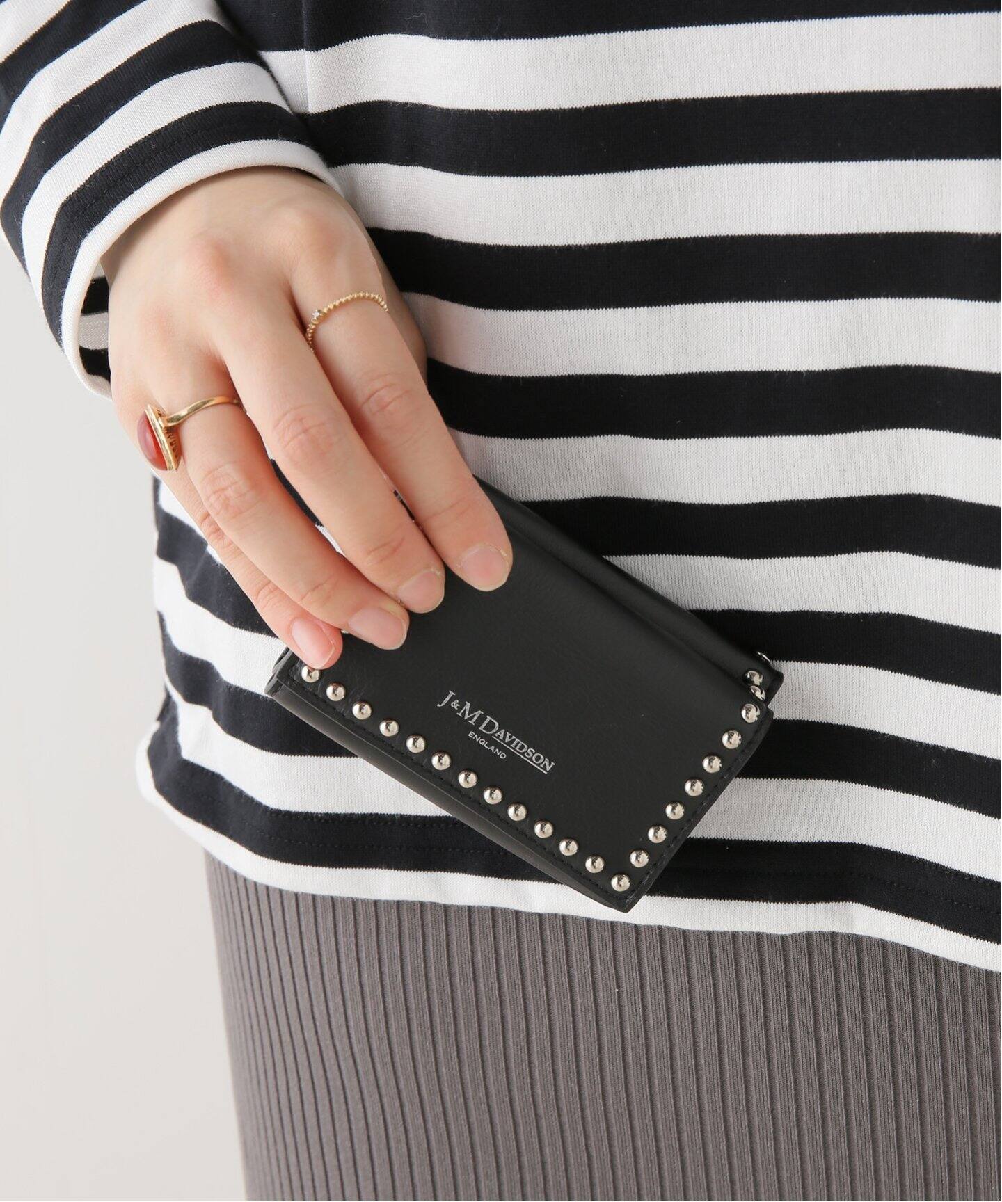 J＆M DAVIDSON】 FOLD WALLET WITH STUDS（財布・コインケース 