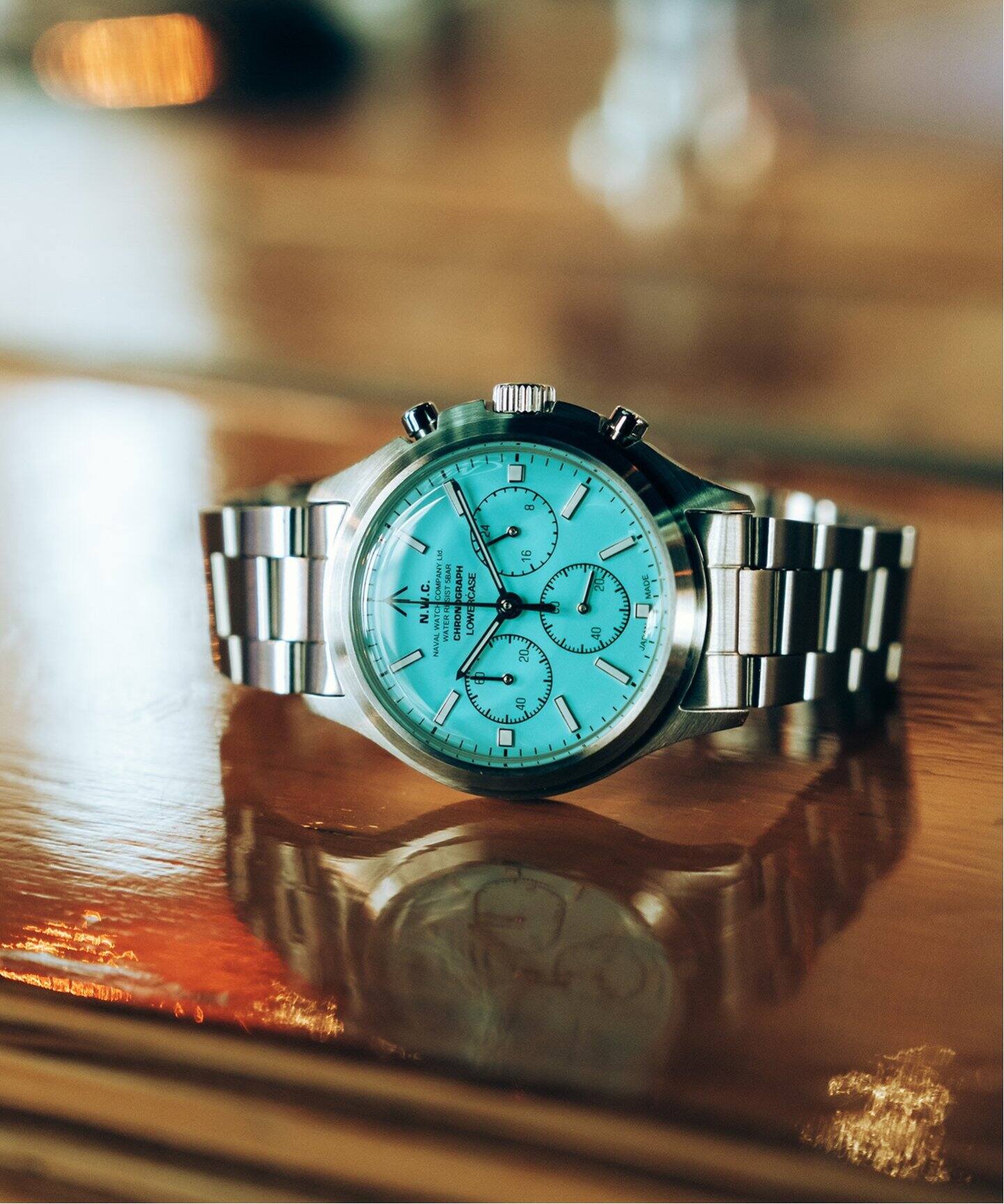 NAVAL WATCH Produced by LOWERCASE】別注 クロノグラフ ターコイズ 