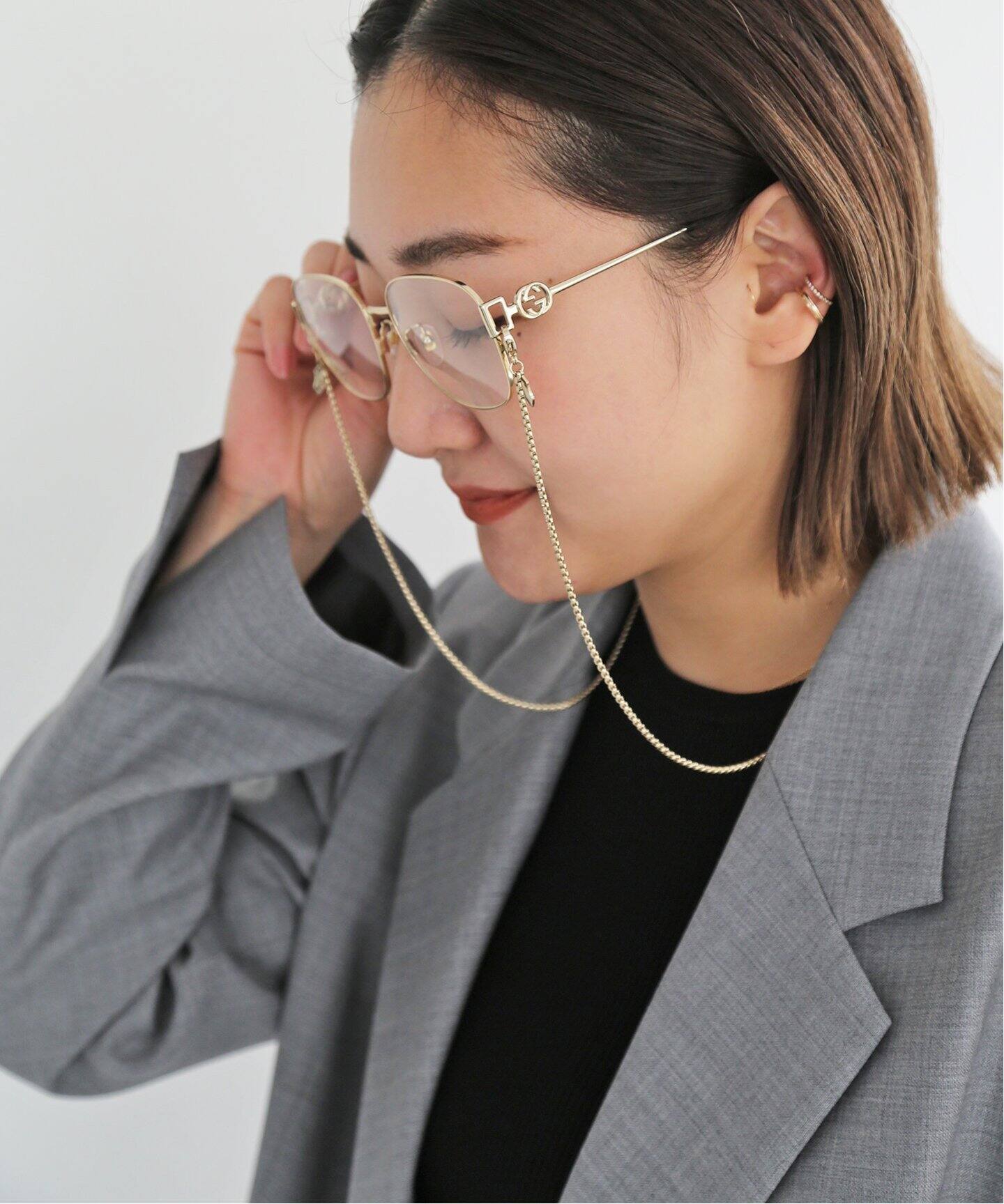 GUCCI/グッチ】 Metal Chain Frames アイウェア（メガネ）｜Deuxieme 