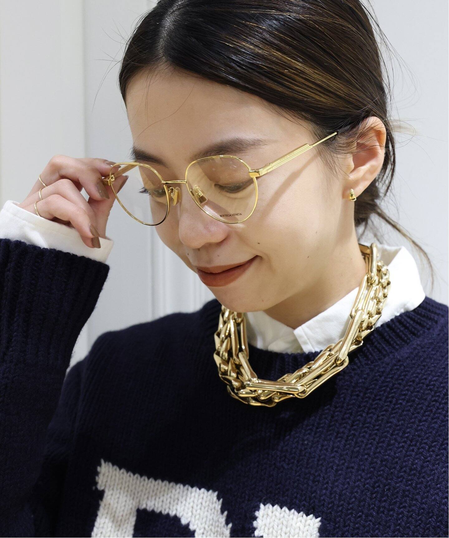 BOTTEGA VENETA/ボッテガ ヴェネタ】GOLD FRAME メガネ（メガネ 