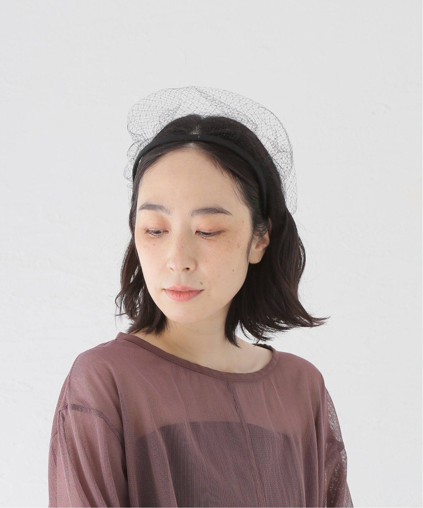 sugri  ホソメ　ネット　カチューシャ　イエナ　ヘッドドレス　美品 sugri ホソメ ネット カチューシャ イエナ ヘッドドレス 美品