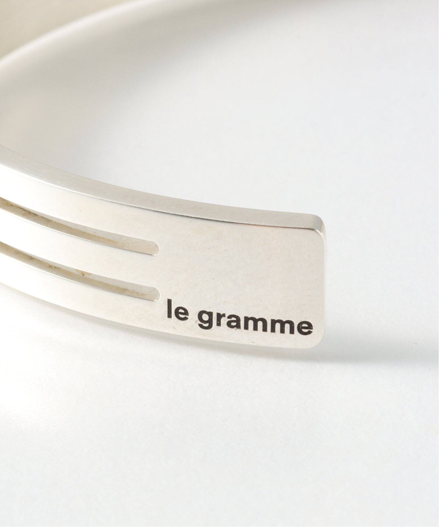 LE GRAMME 19g polished punched ribbon br（ブレスレット・バングル 