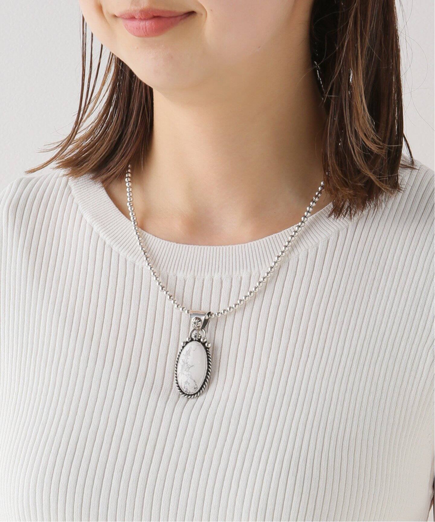 ERICKA NICOLAS BEGAY】 ホワイトターコイズ450ネックレス（ネックレス  