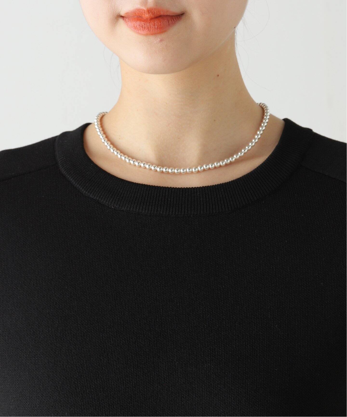 INDIAN JEWELRY 5mm シャイニービーズネックレス16インチ（ネックレス 