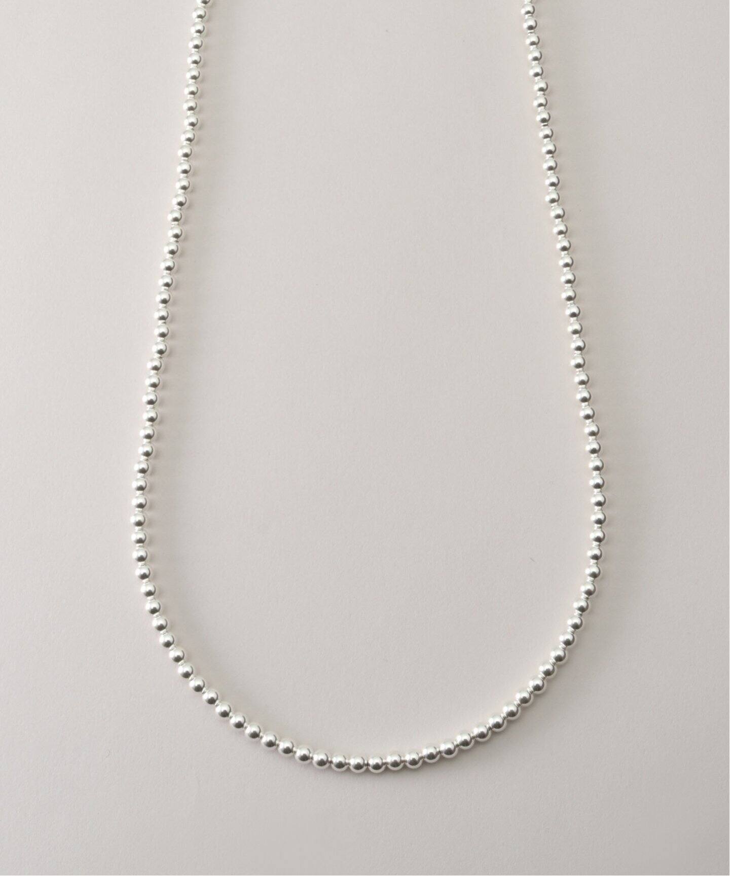 INDIAN JEWELRY 5mm シャイニービーズネックレス51インチ（ネックレス 