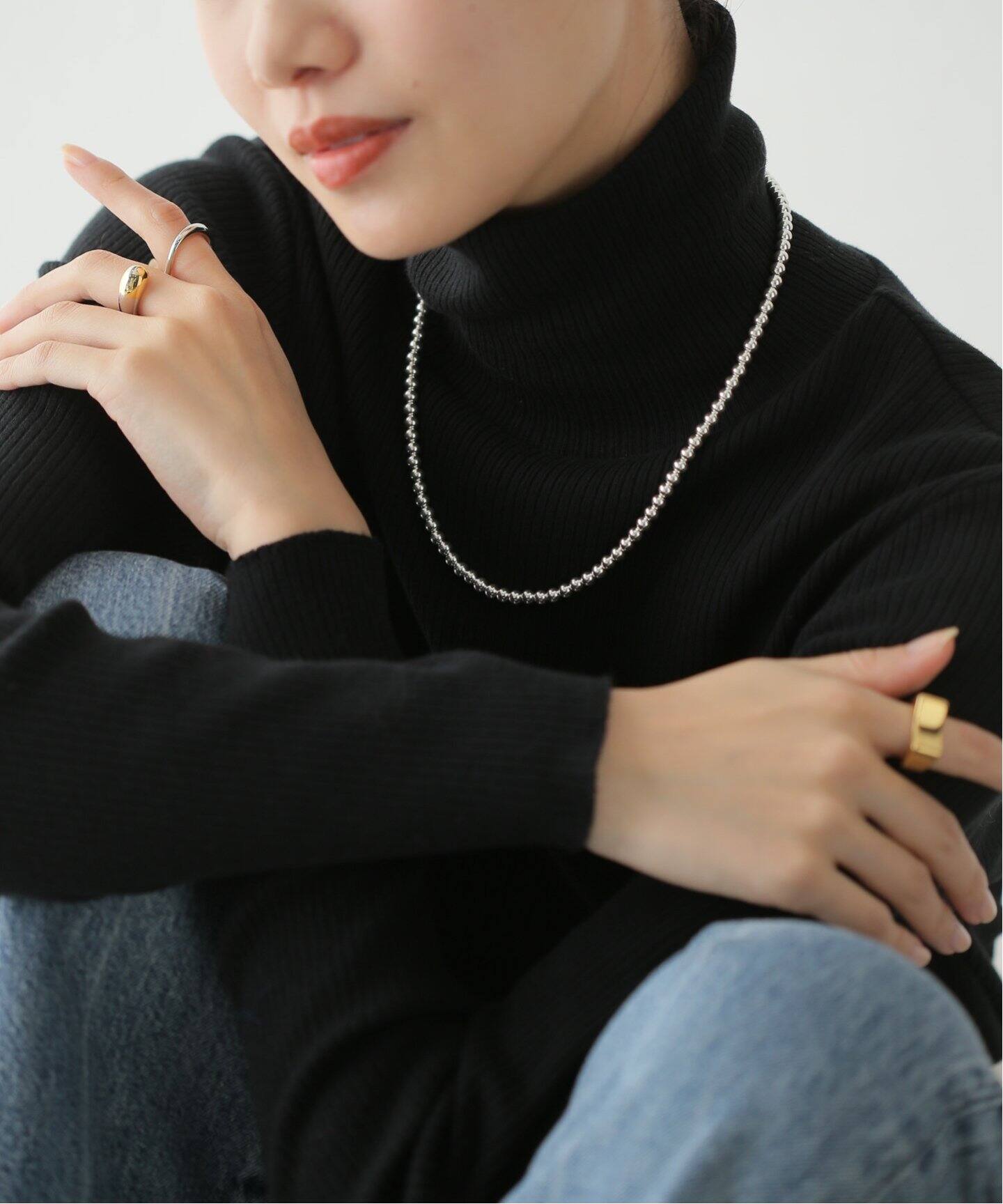 INDIAN JEWELRY 5mm シャイニービーズネックレス20インチ（ネックレス 