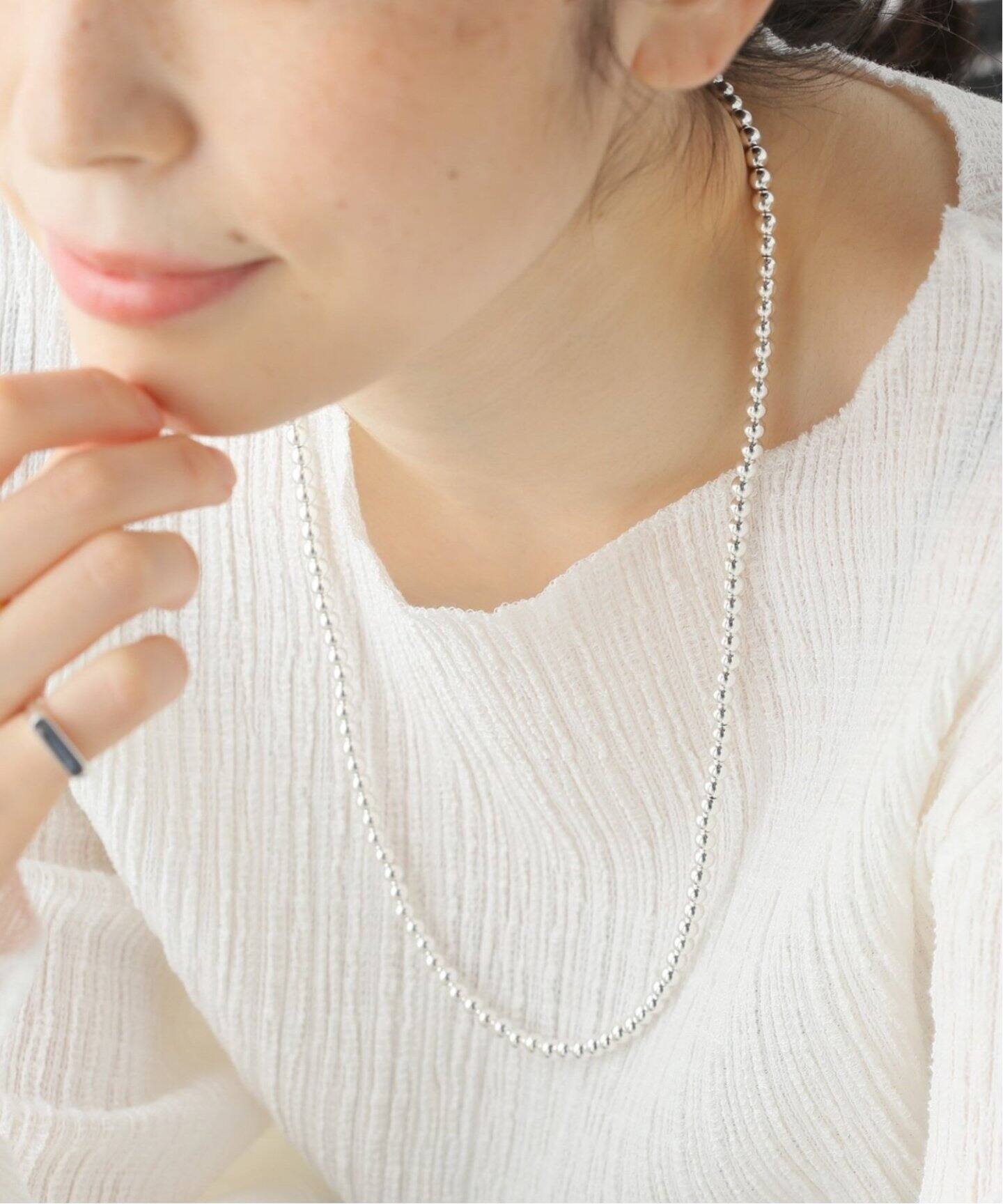 INDIAN JEWELRY 5mm シャイニービーズネックレス24インチ（ネックレス  