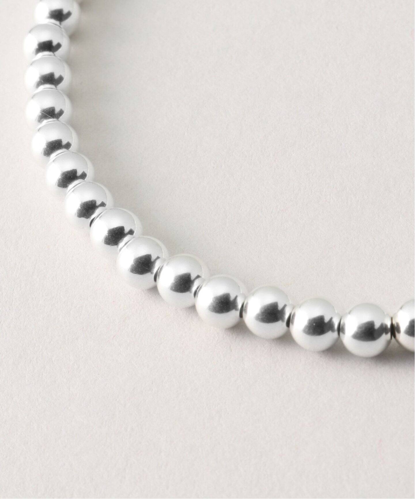 INDIAN JEWELRY 5mm シャイニービーズネックレス44インチ（ネックレス 