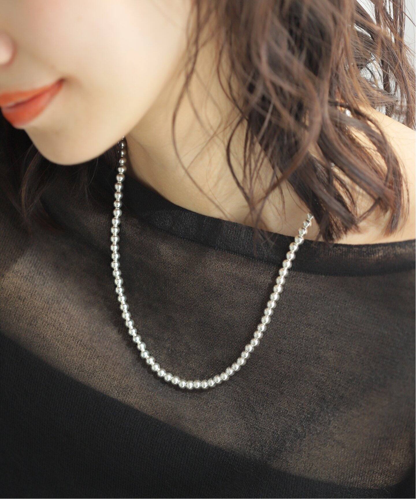 ≪追加≫INDIAN JEWELRY 5mm シャイニービーズネックレス20インチ 