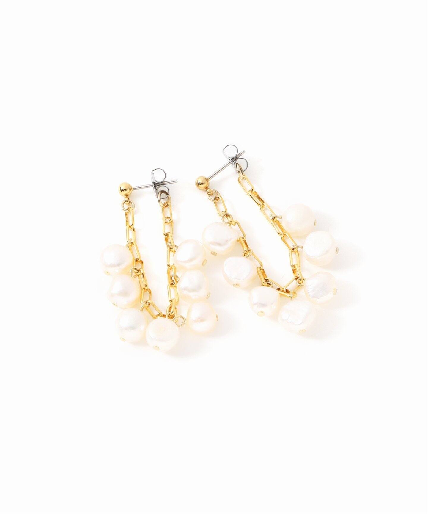 追加》【MIHOKOSAKAI】 フリンジパールピアス（ピアス（両耳用 