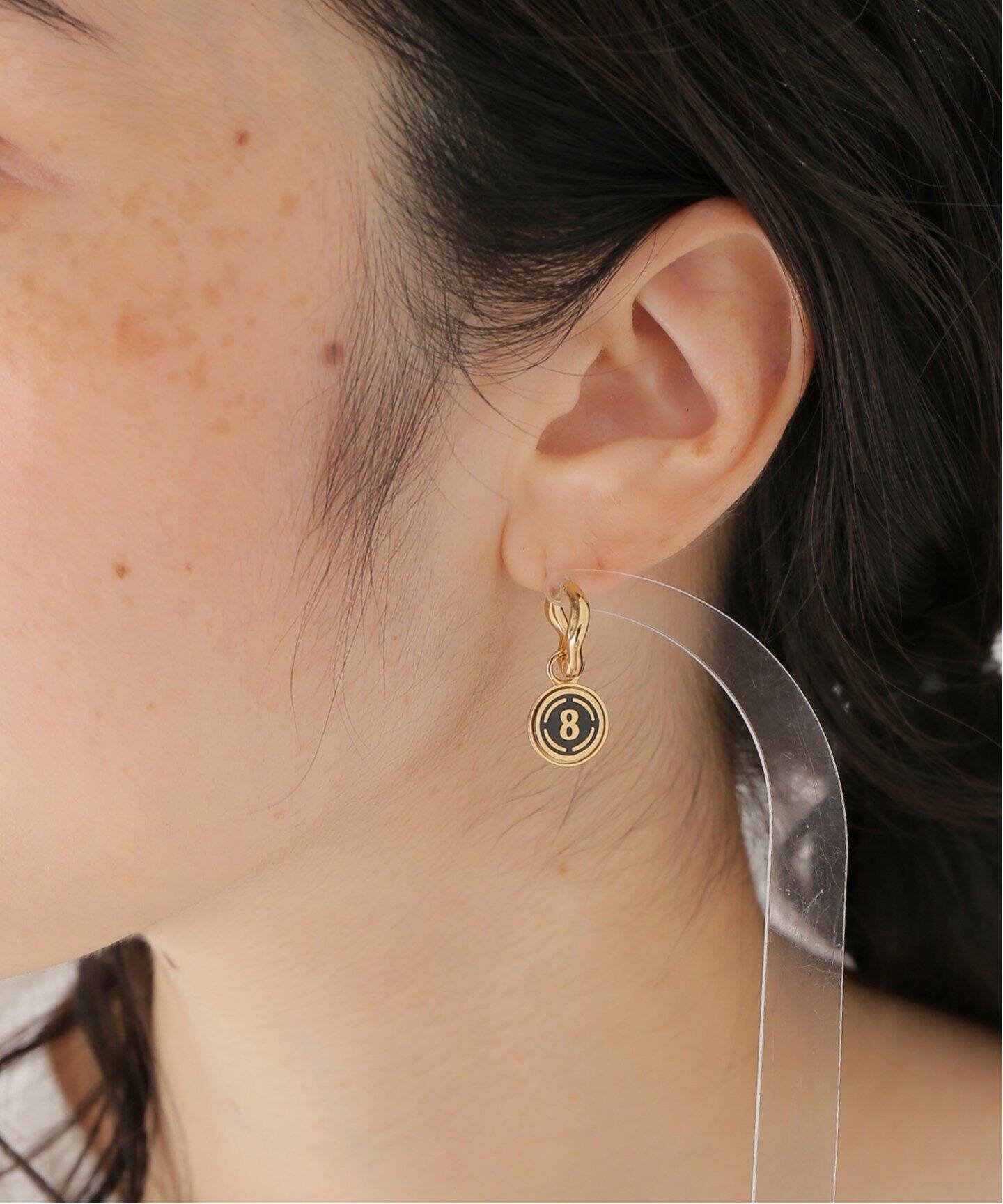 MARIA BLACK/マリアブラック】Anil 8 Huggie Gold HP+No.8：ピアス  