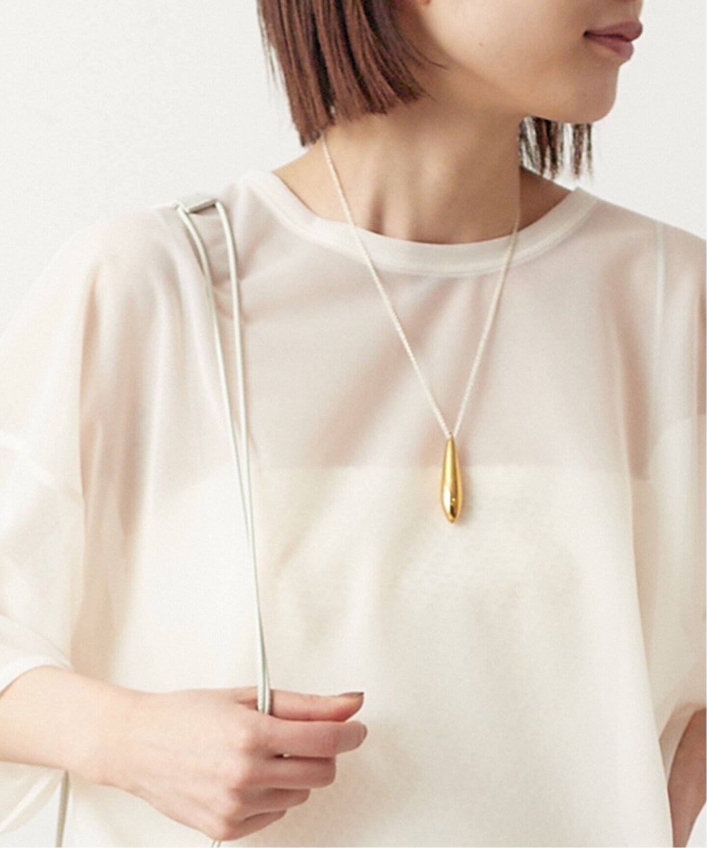 AGMES/アグメス】DOUBLE CHAIN AUDREY PENDANT GOLD V：ネックレス 
